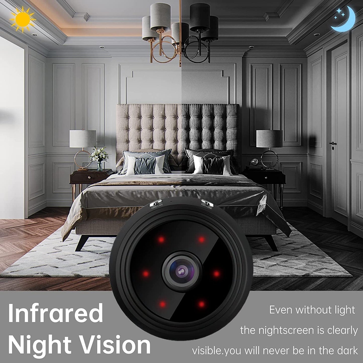 WiFi Camera 1080P HD Nanny Camera with Night Vision Motion Detection, Hidden Spy Home Security Nanny Cam Perfect Video for Indoor and Outdoor