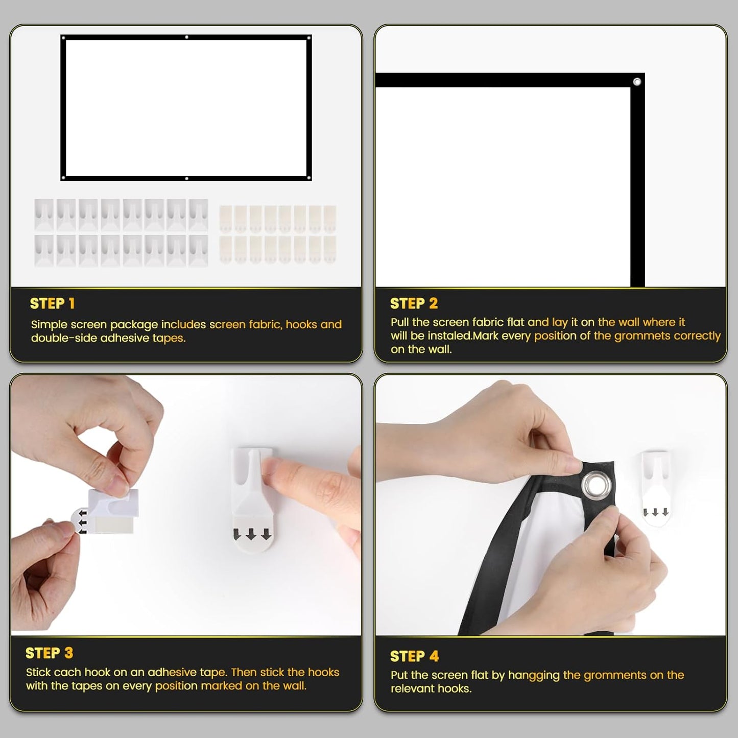 Screen for mini projector,100 Inch Screen, portable Projector,Foldable Projector Screen