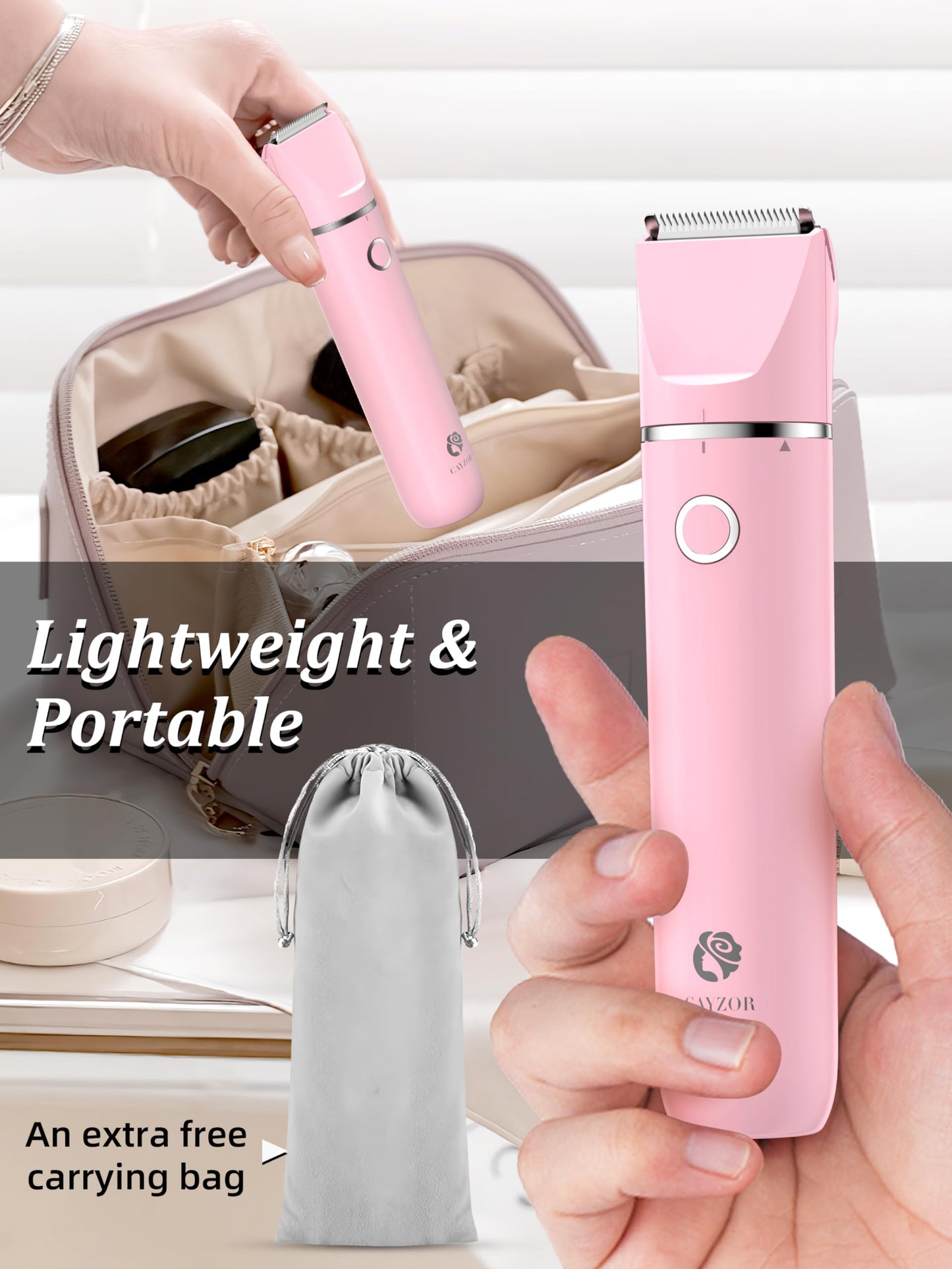 Cayzor Waterproof 2-in-1 Facial Hair Removal Trimmer for Women – Cordless Electric Bikini Razor for Face, Upper Lip, Chin, Armpit, Legs (Purple)
