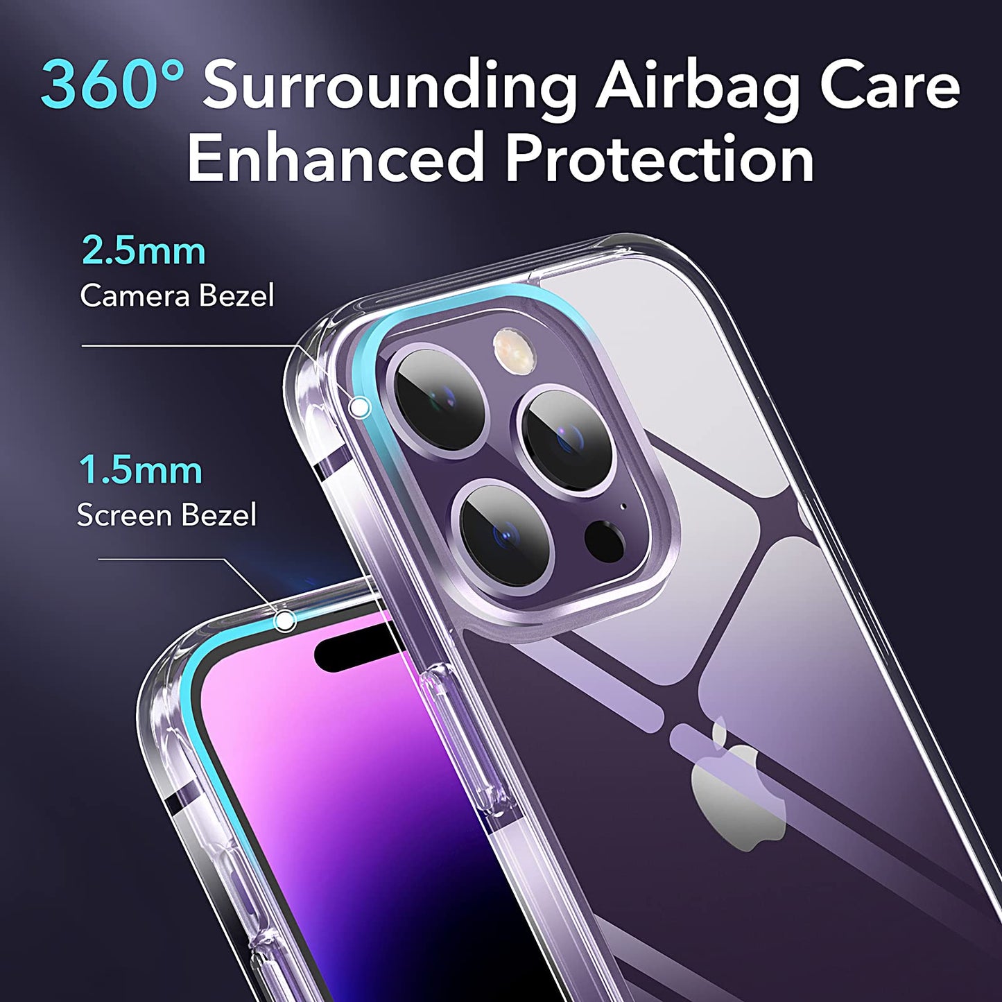 Vimiki Clear Designed for iPhone 15 Pro Max Case,Protective Bumper Hard PC Phone Cases, Thin Slim Fit Cover, Clear