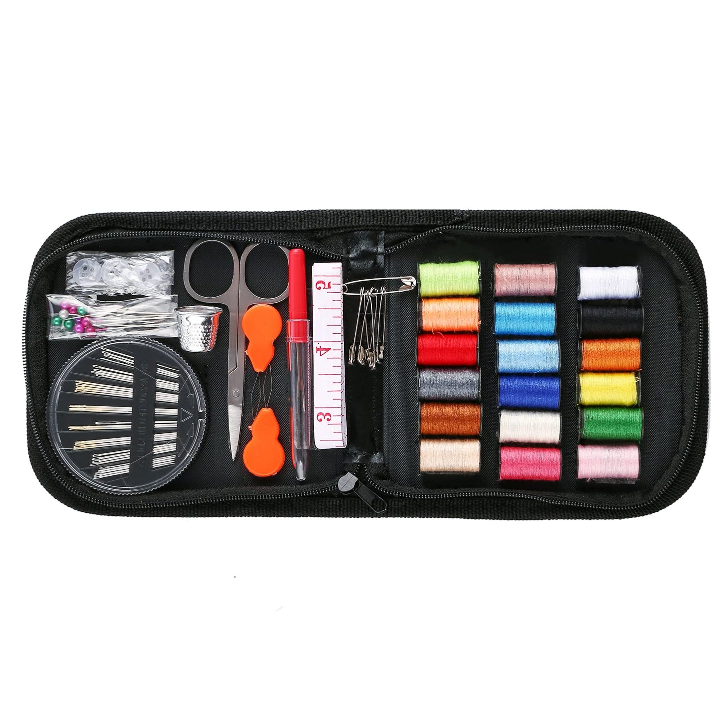 AUERVO Travel Mini Sewing Kit, Over 70 Premium Supplies, Filled with Needles, Scissors, Thimble, Thread, Tape Measure