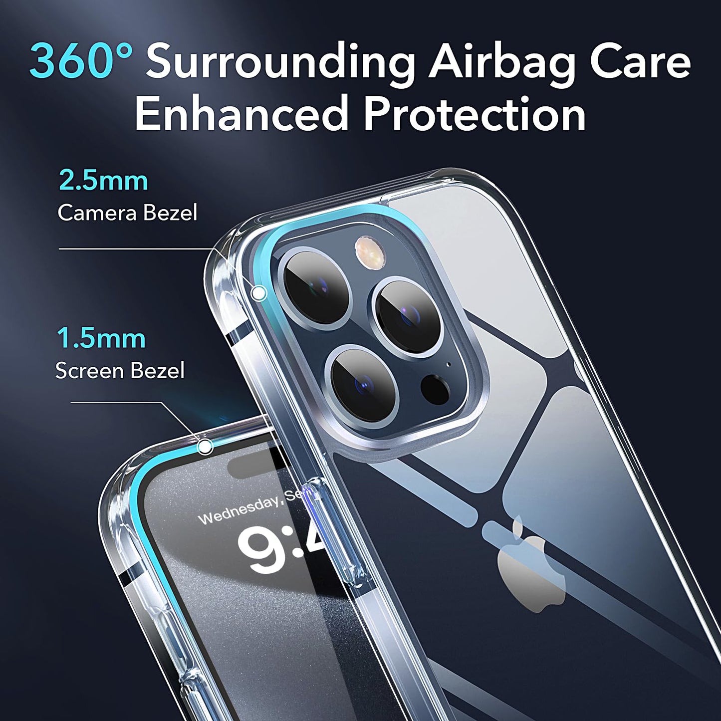 Vimiki Clear Designed for iPhone 15 Pro Max Case,Protective Bumper Hard PC Phone Cases, Thin Slim Fit Cover, Clear