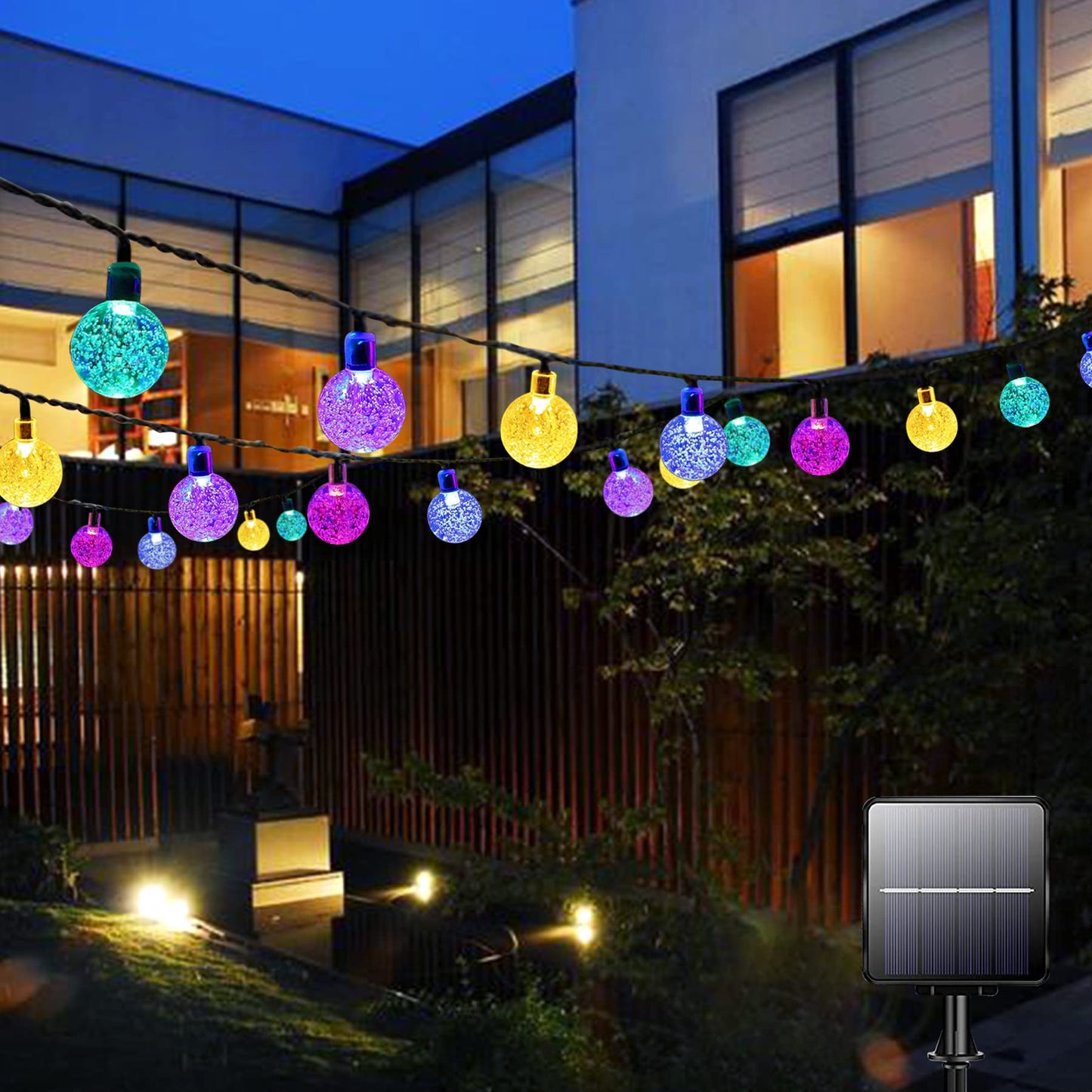 Lezonic Solar Fairy Lights Outdoor – 50 LED Waterproof String Lights