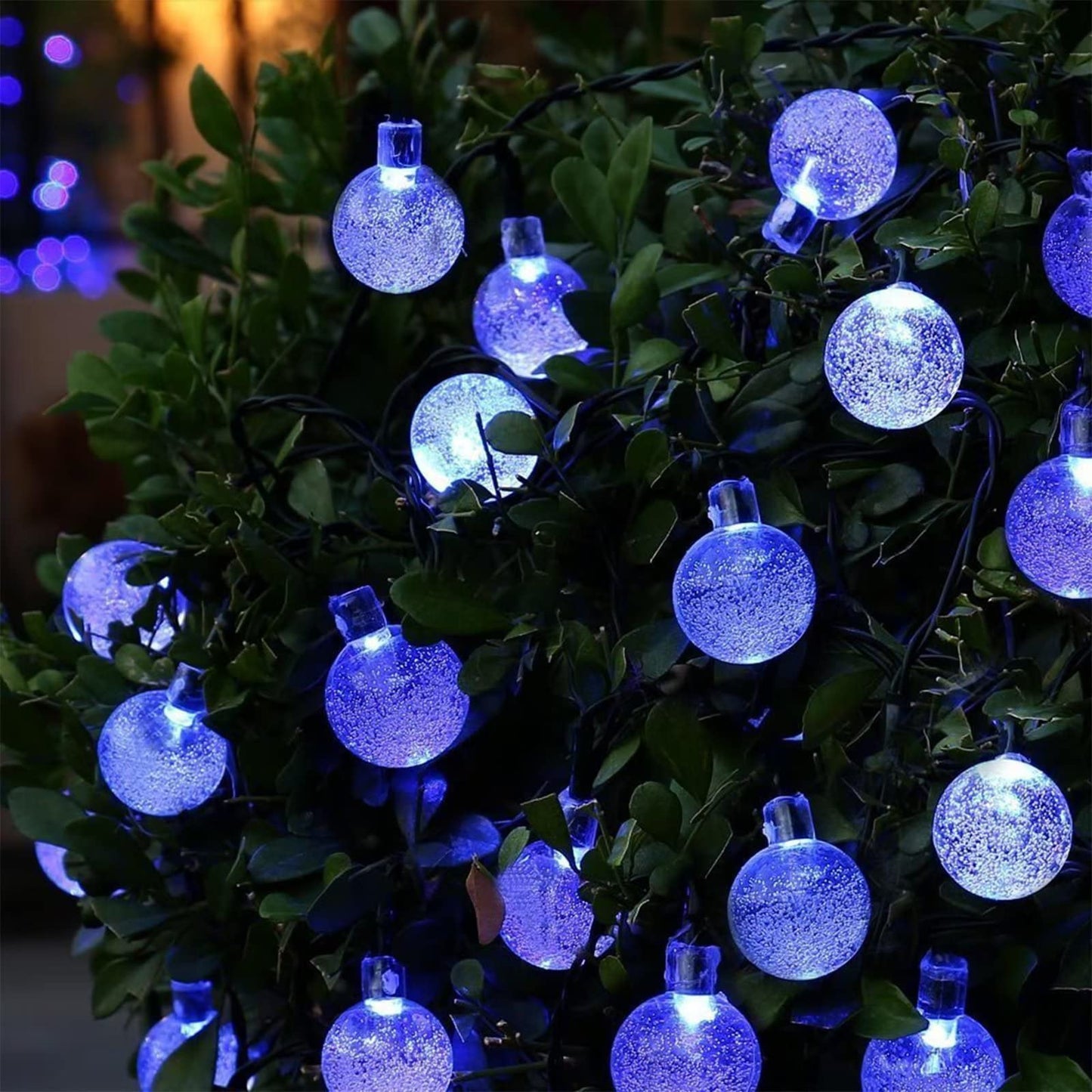 Solar Garden Lights Outdoor, 36ft 60 LED Solar String Lights Waterproof, Solar Powered Crystal Ball Indoor/Outdoor Fairy Lights Decorative Lights for Garden, Patio, Yard, Festival, Parties (White)