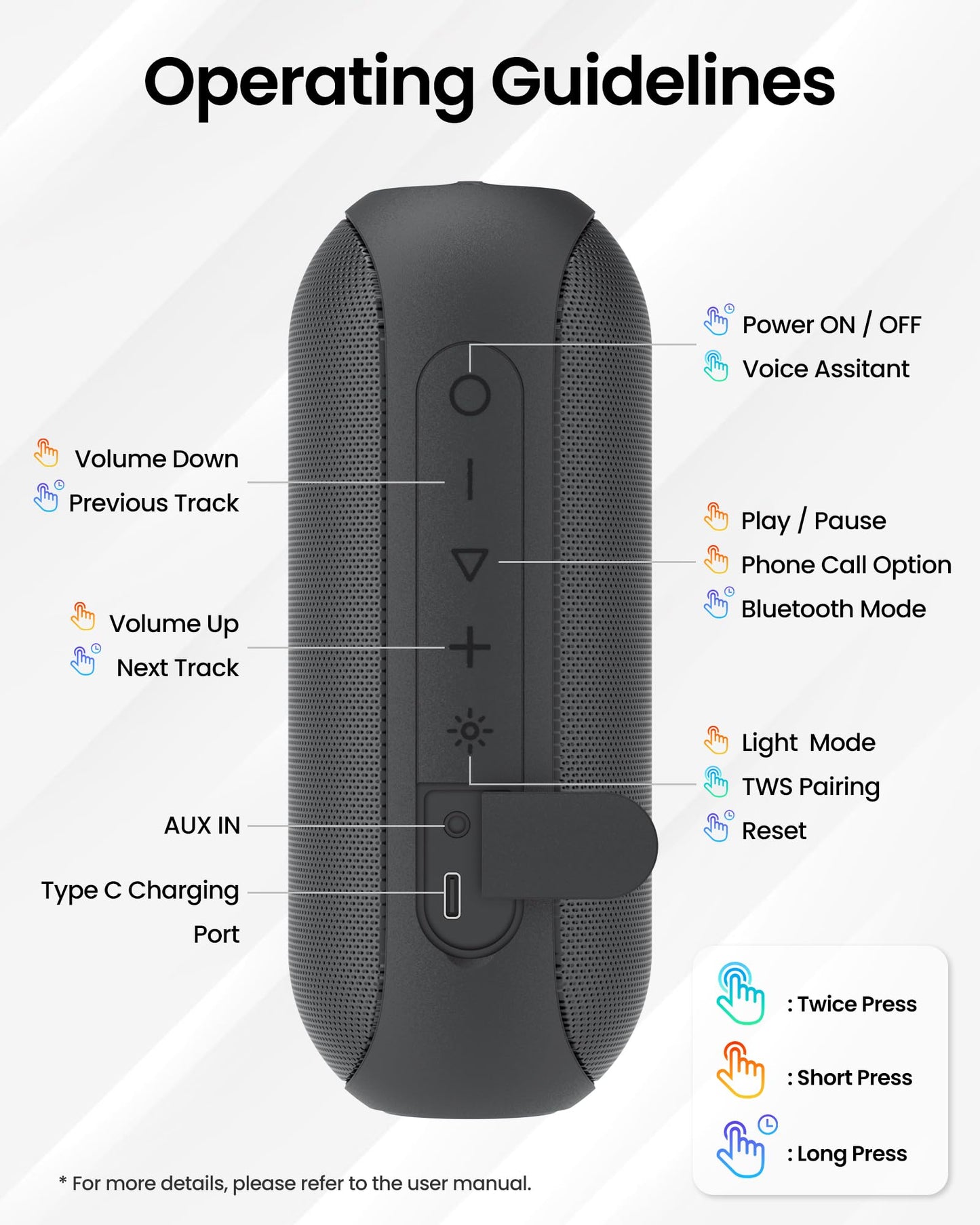 NOTABRICK Bluetooth Speaker with Lights – Portable 30W Wireless Speaker, Bluetooth 5.0, IPX7 Waterproof, Long Battery Life, 100ft Range (Black)