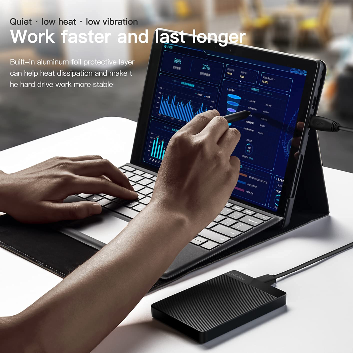 UnionSine External Hard Drive 500GB Ultra Slim Portable USB 3.0 HDD StorageCompatible for PC,Mac, Laptop, Xbox, Xbox one