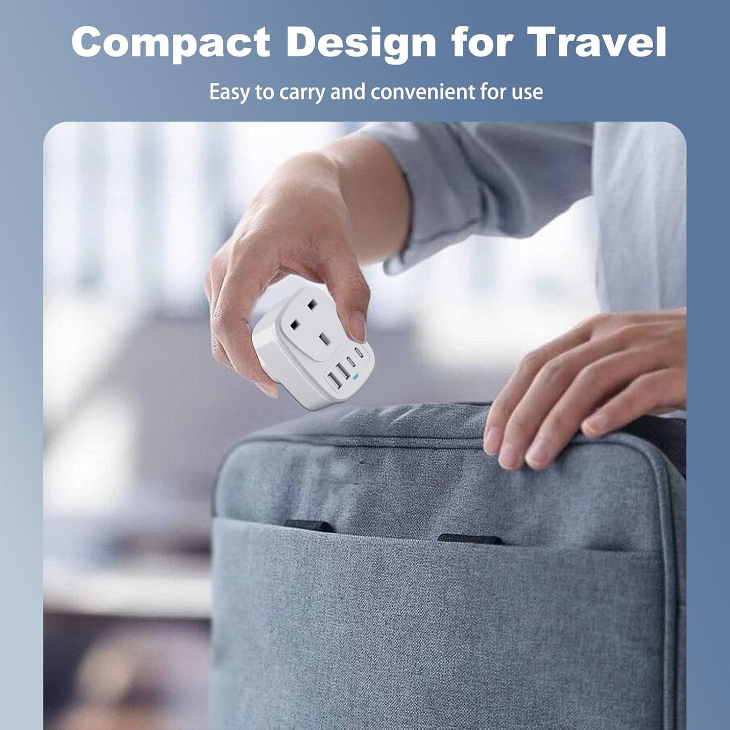 UK to European Plug Adapter, EU USB & USB C Travel Adaptor for Germany,France,Turkey,Spain,Greece,Poland,Egypt,Portugal,Crotia,Iceland, 5 in 1 UK to Europe Power Plugs with 2 USB & 2 USBC Ports