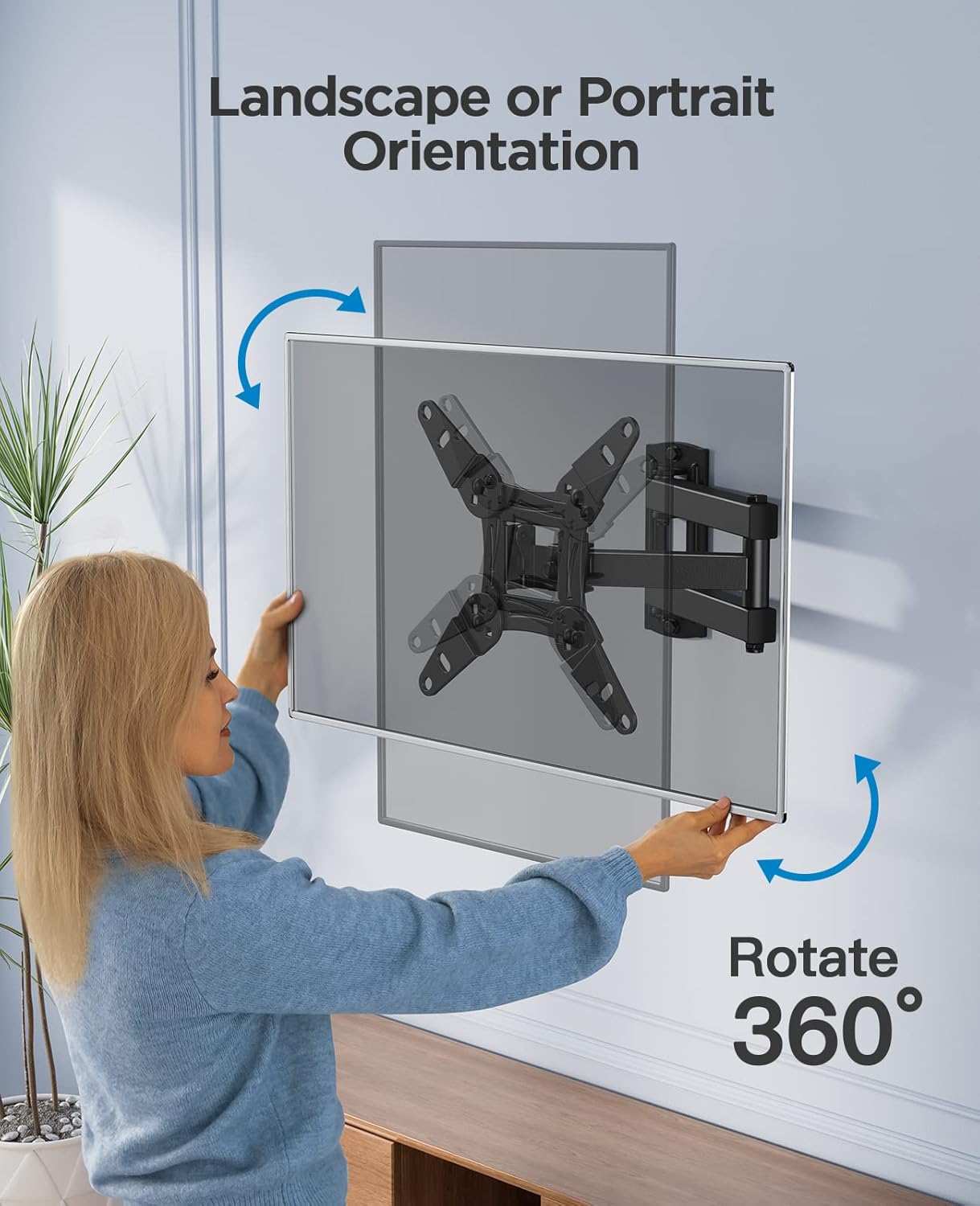 PERLESMITH TV Wall Bracket for 13-42 inch TVs, Swivels Tilts TV Wall Mount for Flat & Curved TV,VESA 75x75mm to 200x200mm up to 20kg