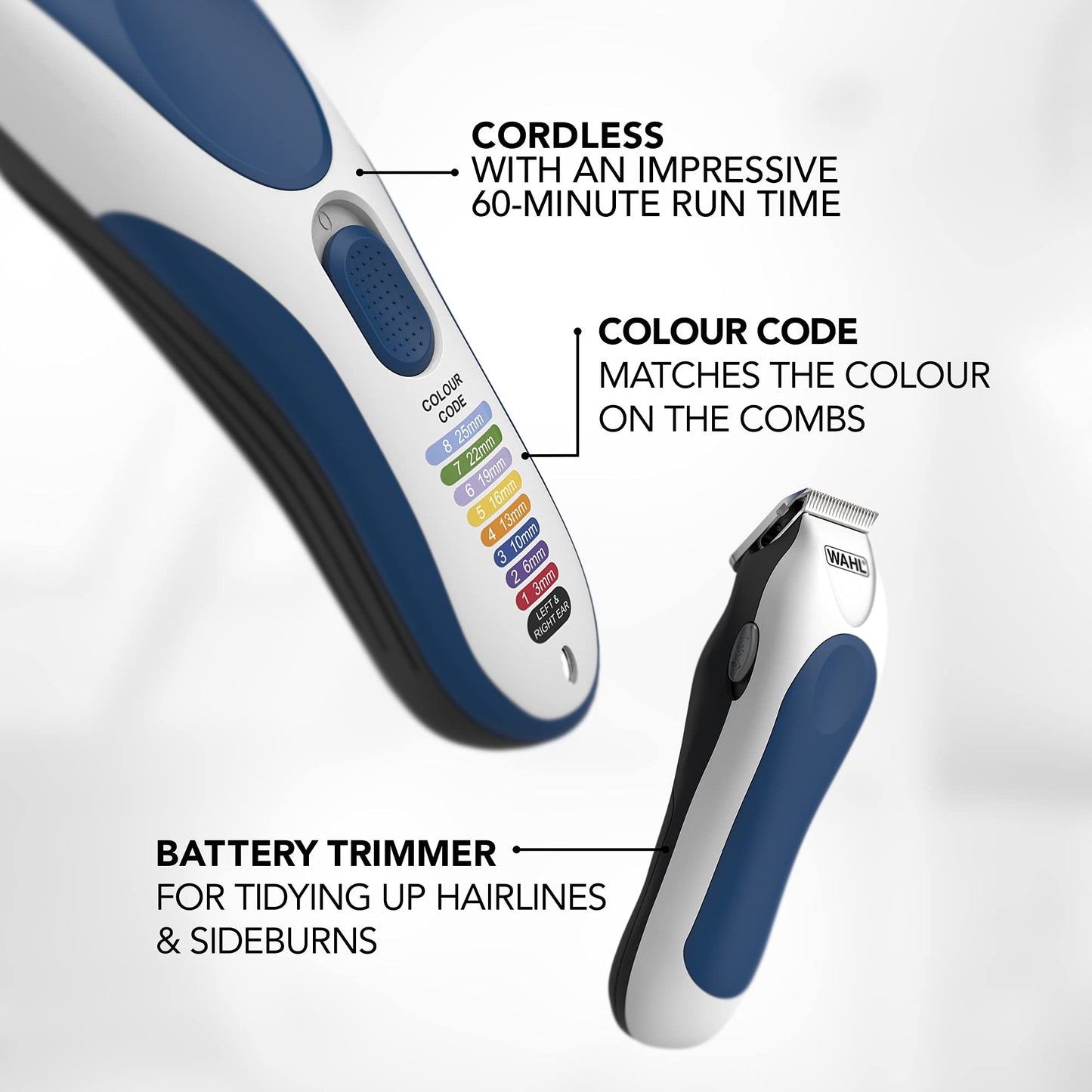 Wahl Colour Pro Cordless Combi Kit – Men’s Hair Clippers with Beard Trimmer & Head Shaver, Easy-to-Use Grooming Kit