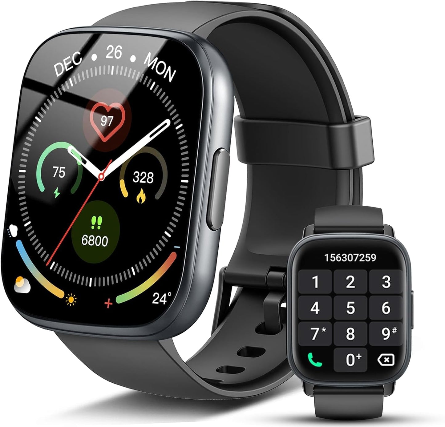 Smart Watch for Men & Women with Call Function, 1.95" HD Display, Heart Rate, SpO2, Sleep Tracker, 100+ Sports Modes, IP68 Waterproof Fitness Tracker for Android & iOS