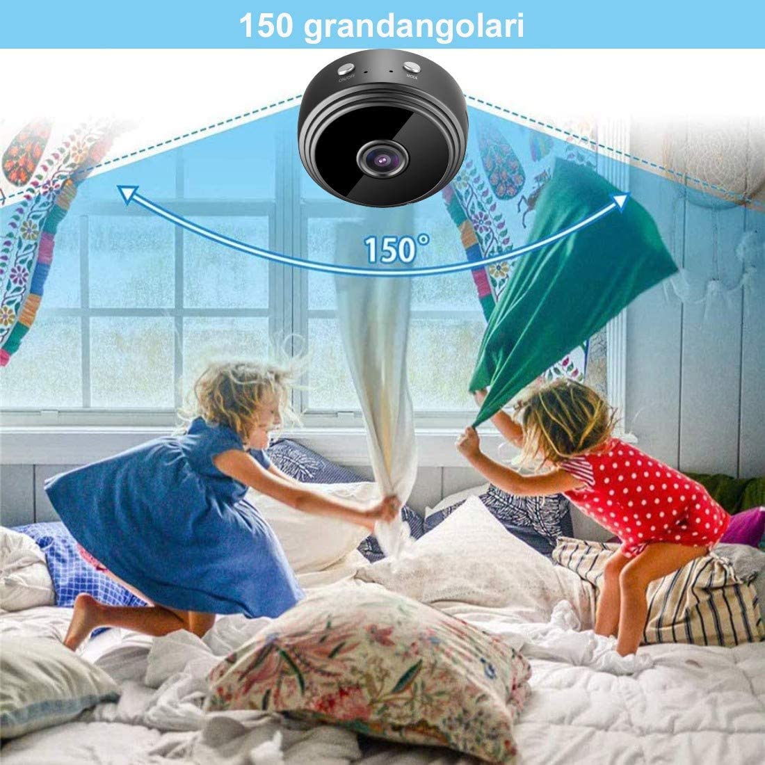 KXYINOS 1080P HD WiFi Nanny Camera with Night Vision & Motion Detection – Hidden Spy Camera for Home Security Indoor & Outdoor