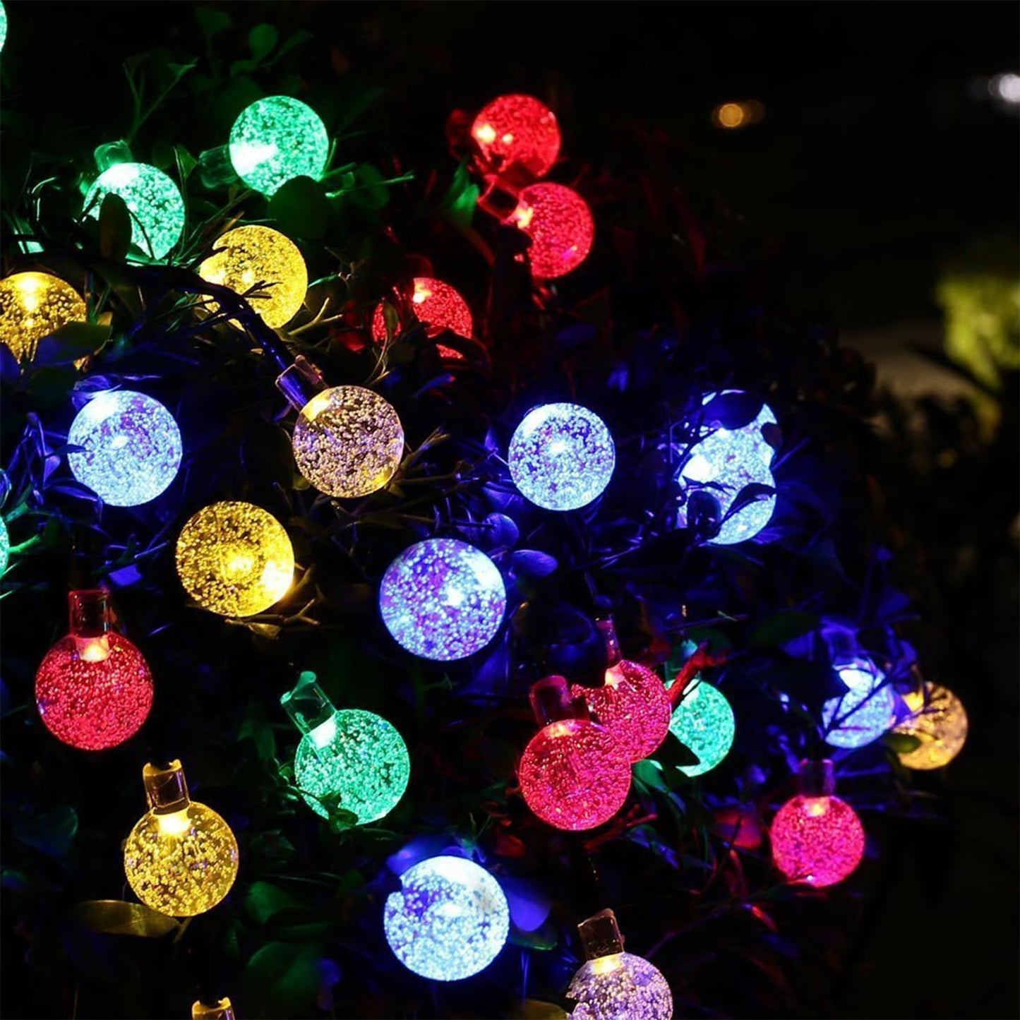 Solar Garden Lights Outdoor, 36ft 60 LED Solar String Lights Waterproof, Solar Powered Crystal Ball Indoor/Outdoor Fairy Lights Decorative Lights for Garden, Patio, Yard, Festival, Parties (White)