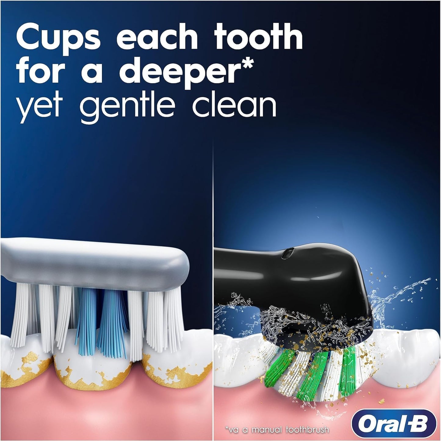 Oral-B Vitality Pro Electric Toothbrushes For Adults, Gifts For Him / Her, 1 Handle, 2 Toothbrush Heads, 3 Brushing Modes Including Sensitive Plus, 2 Pin UK Plug, Black