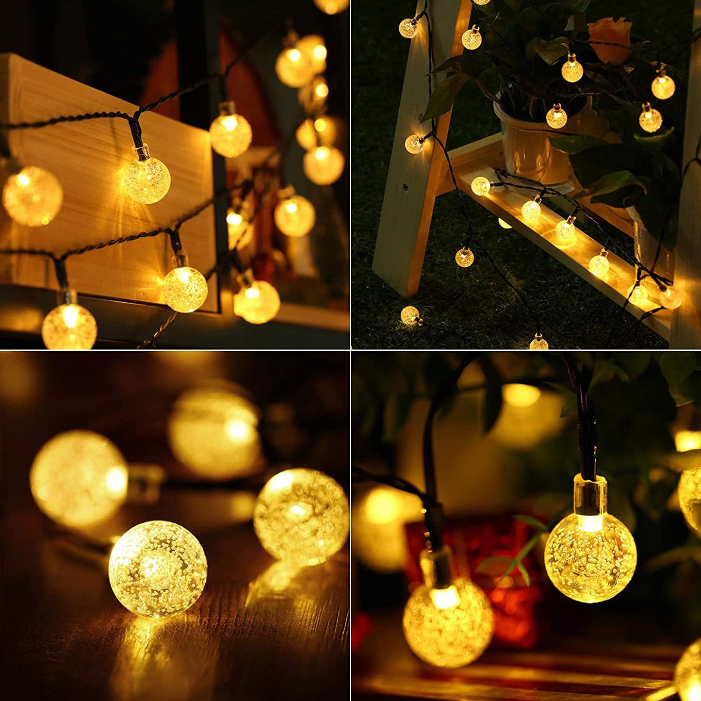 Lezonic Solar Fairy Lights Outdoor – 50 LED Waterproof String Lights