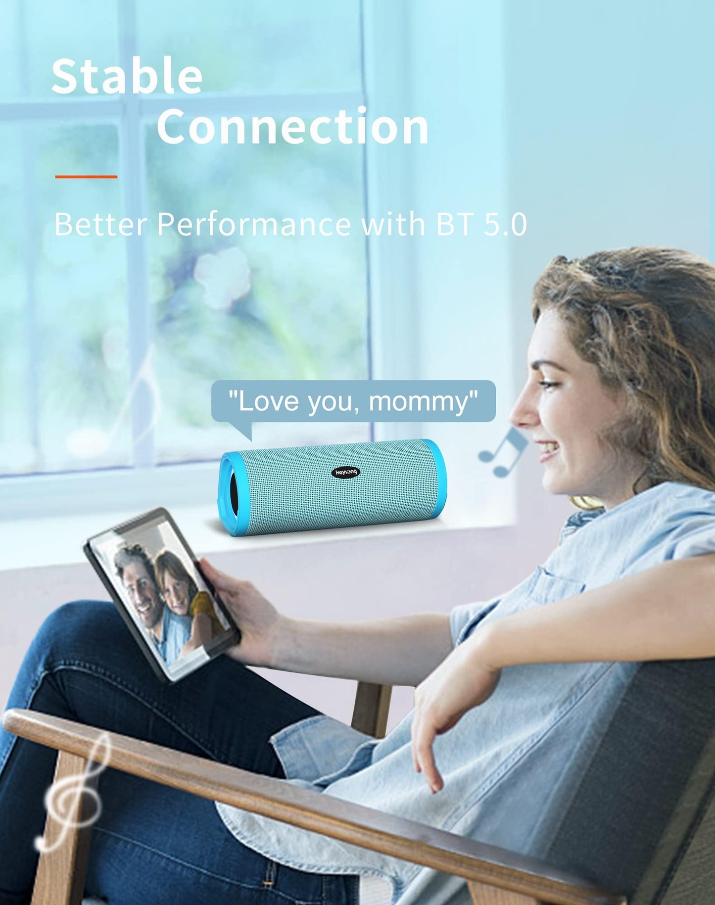 HEYSONG Portable Waterproof Bluetooth Speaker with LED Light – IPX7 Floating, Enhanced Bass, 40H Playtime, TF Card, True Wireless Stereo
