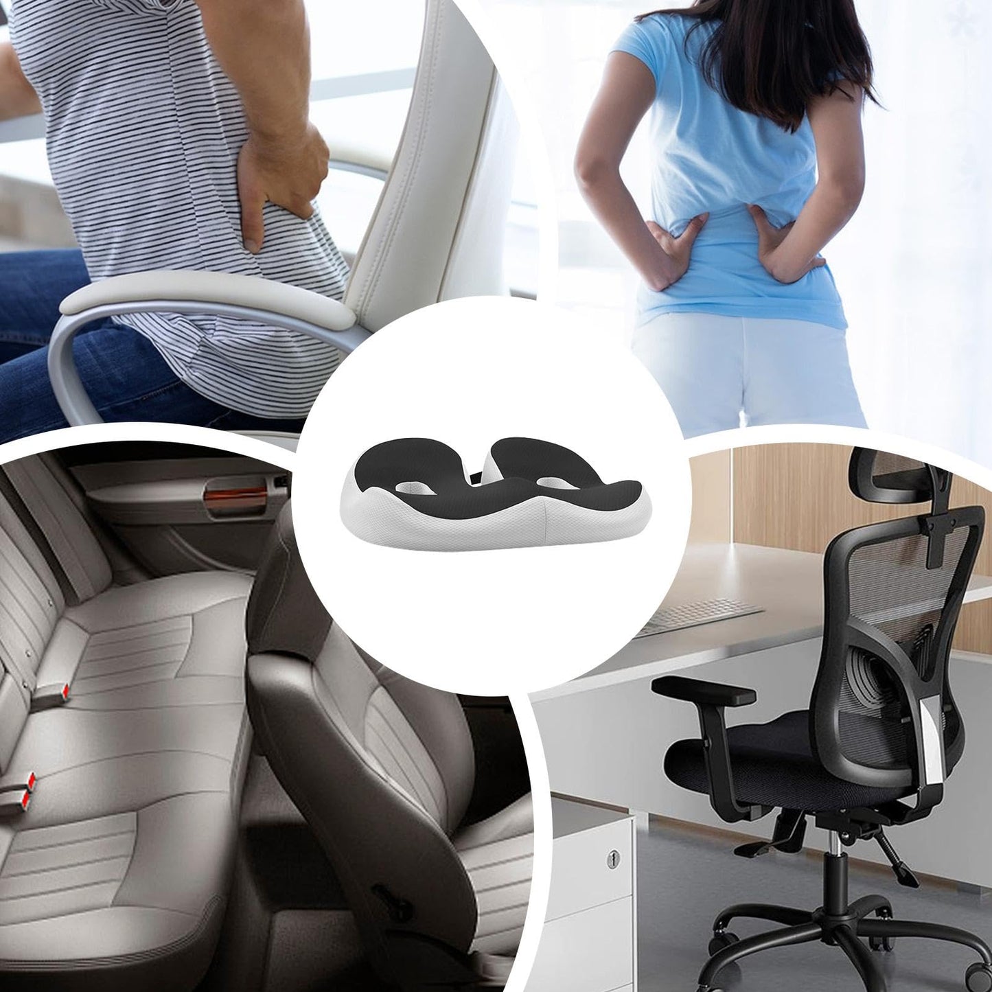 Qeepucak Outfany Ergoseat, Libiyi Outfany, Hilipert Ergoseat, Hilipert Memorys Foam Seat Cushion, Orthopedic Seat Cushion, for Long Sitting, Workers, Students for Studying, Writing