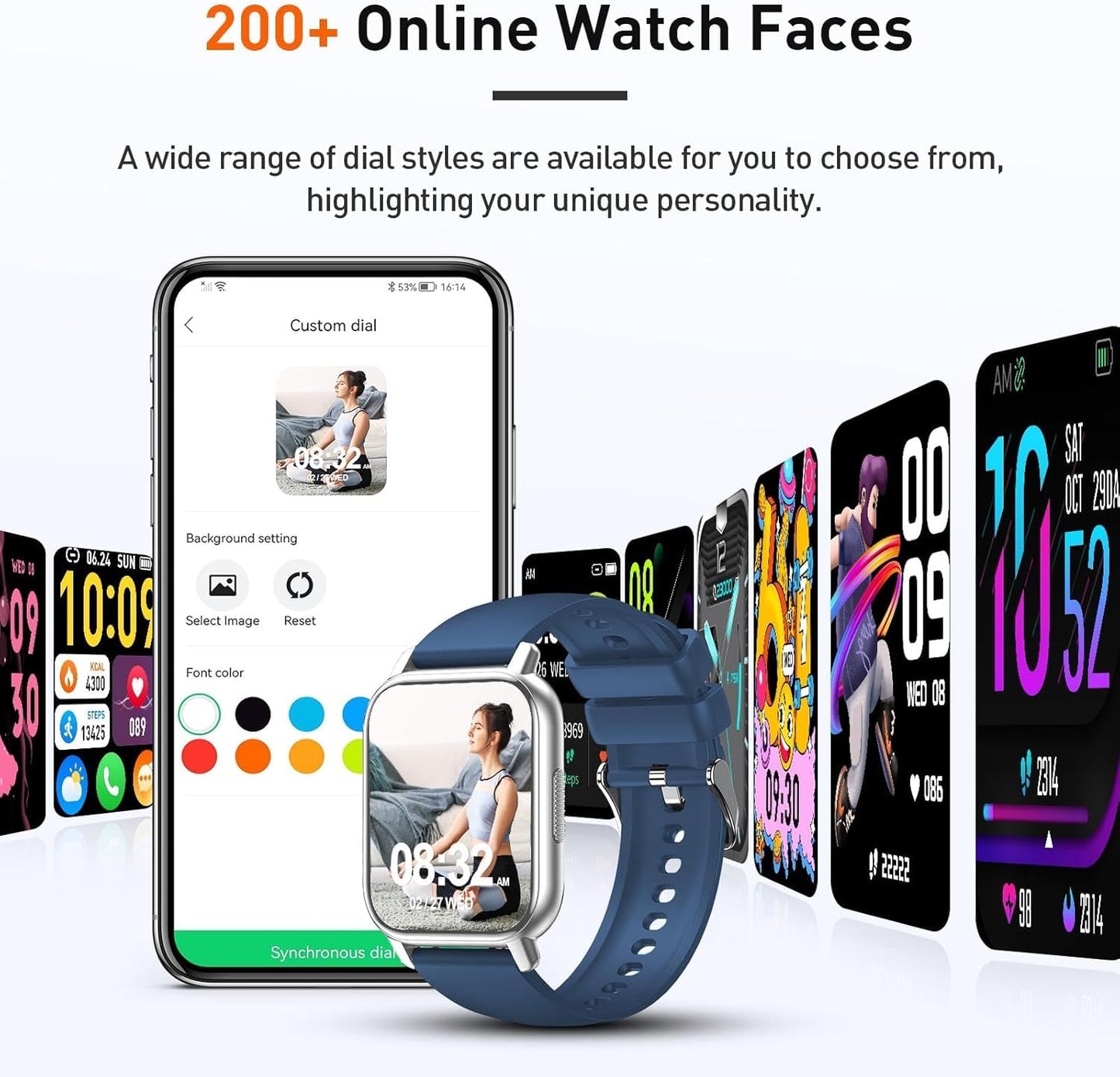 Smart Watch for Men & Women with Call Function, 1.95" HD Display, Heart Rate, SpO2, Sleep Tracker, 100+ Sports Modes, IP68 Waterproof Fitness Tracker for Android & iOS
