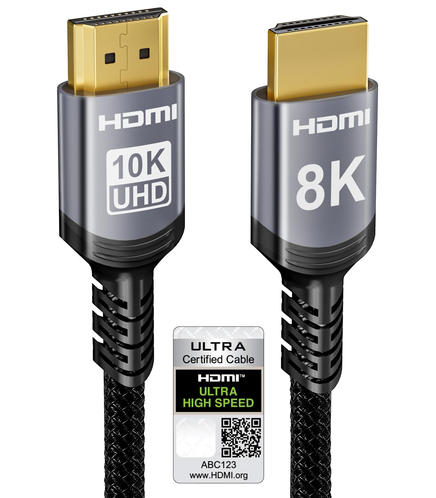 Sniokco 10K 8K HDMI 2.1 Cable 2M, Certified 48Gbps Ultra High Speed HDMI® Cable 0.01ms 4K 240Hz 165Hz 120Hz 8K 60Hz eARC Netflix HDCP 2.3 2.2 DTS:X HDR10+ TV Monitor Projector Roku Sky-Q PS5 X-box