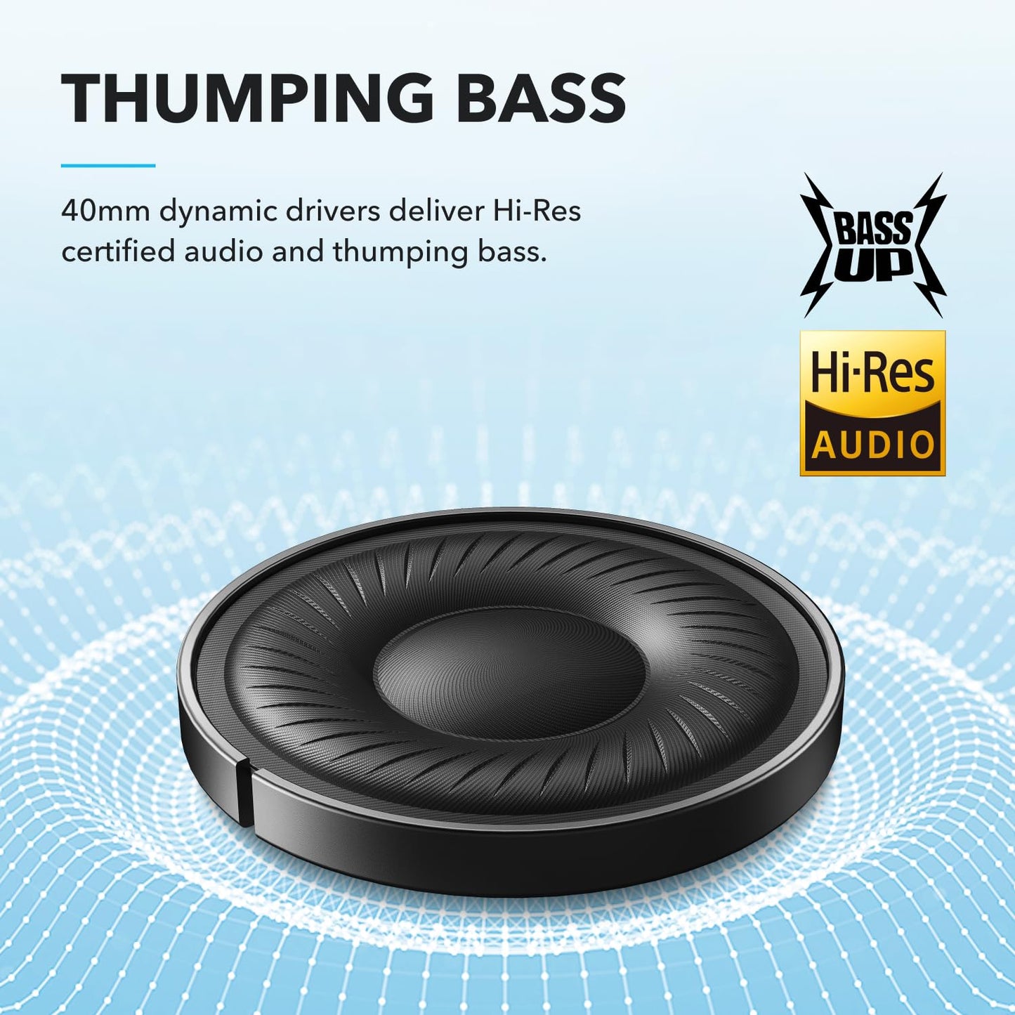 Soundcore by Anker Hybrid Active Noise Cancelling Wireless Over-Ear Headphones – Foldable Bluetooth with Hi-Res Audio, Powerful Bass & Customizable App Controls