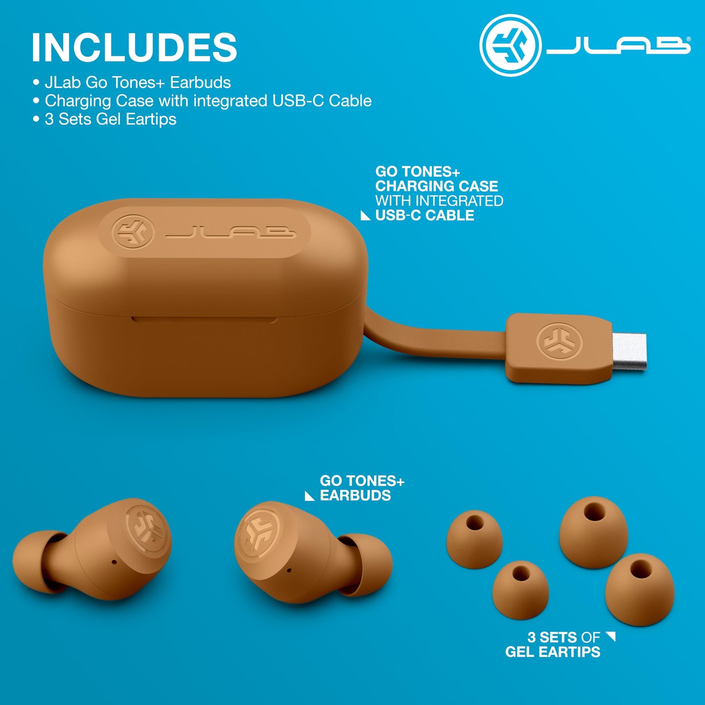 JLab Go Air Pop+ True Wireless Earbuds – Bluetooth Earphones with 35H Playtime, USB-C Charging Case, EQ3 Sound & Multipoint, Black