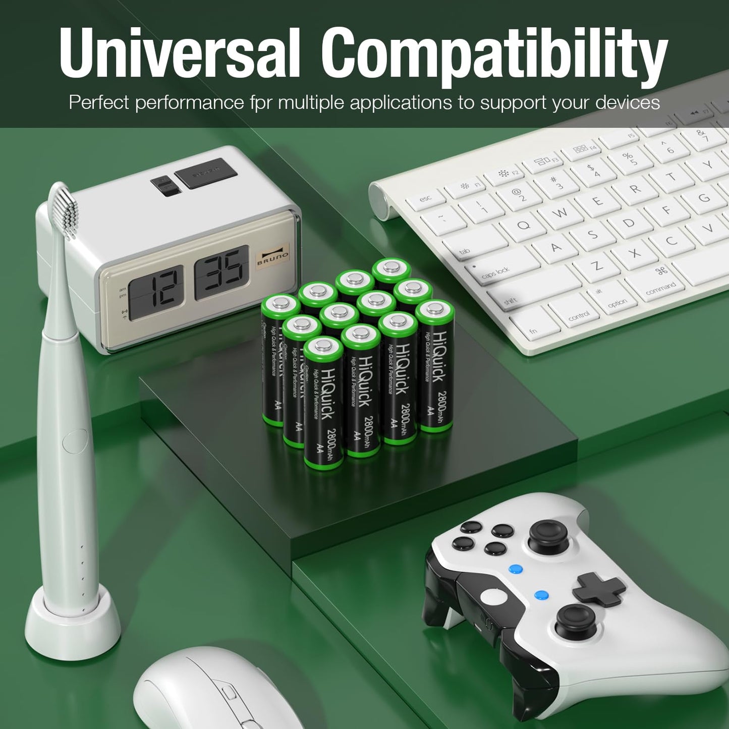 HiQuick Ni-MH AA 8pcs 2800mAh Rechargeable Batteries High Capacity 1.2 Volt(1.2 V) Rechargeable Battery AA Low Self-Discharge