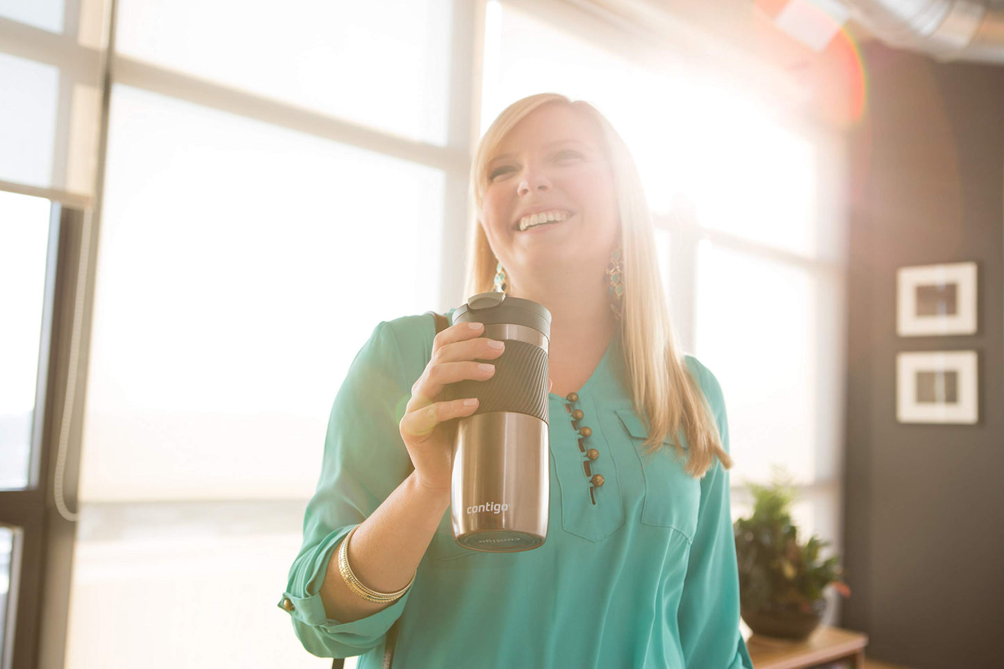 Contigo Byron Snapseal Travel Mug | Stainless Steel Thermal Mug | Vacuum Flask | Leakproof Tumbler | Coffee to Go Mug with BPA Free Easy-Clean Lid