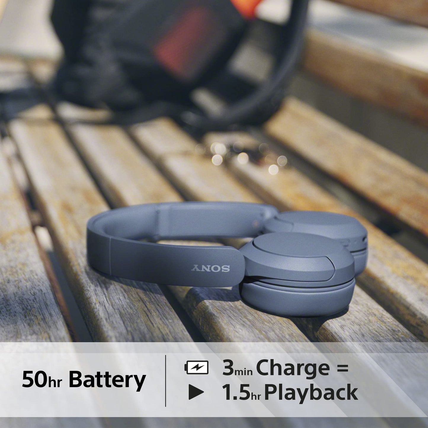 Sony Wireless Bluetooth Headphones - up to 50 Hours Battery Life with Quick Charge, On-ear style
