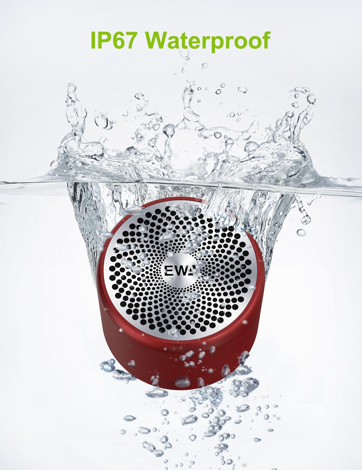 EWA A106 Pro Wireless Mini Bluetooth Speaker with Travel Case – IP67 Waterproof, Custom Bass Radiator, Portable & Loud (Black)