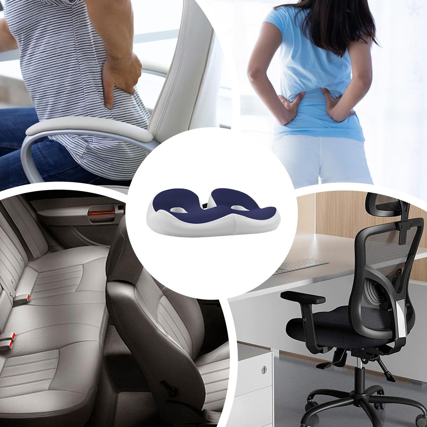 Qeepucak Outfany Ergoseat, Libiyi Outfany, Hilipert Ergoseat, Hilipert Memorys Foam Seat Cushion, Orthopedic Seat Cushion, for Long Sitting, Workers, Students for Studying, Writing