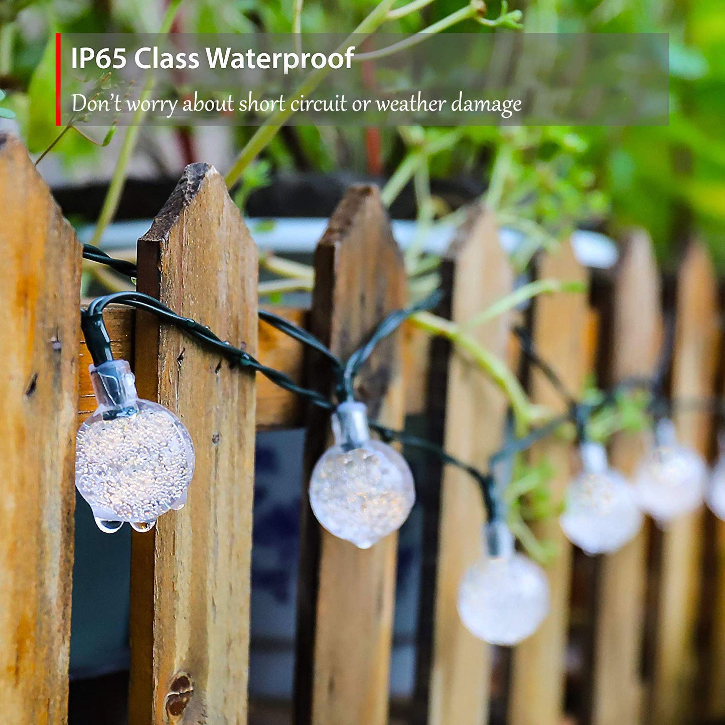 Lezonic Solar Fairy Lights Outdoor – 50 LED Waterproof String Lights