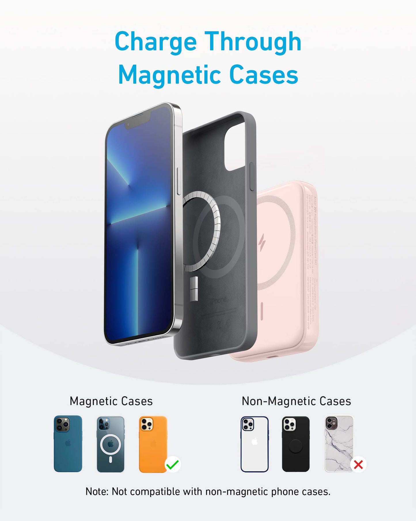 Anker Power Bank, 321 Magnetic Battery 5,000mAh Magnetic Wireless Portable Charger, Compatible with iPhone 15/15 Plus/15 Pro/15 Pro Max