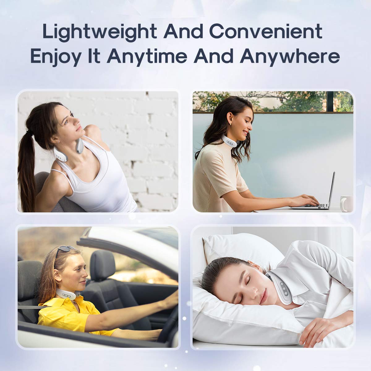 Neck Massager for Neck Pain,Intelligent Portable with Heat Function,USB Charging Neck Relax Massager,at Home,Outdoor,for Women and Men