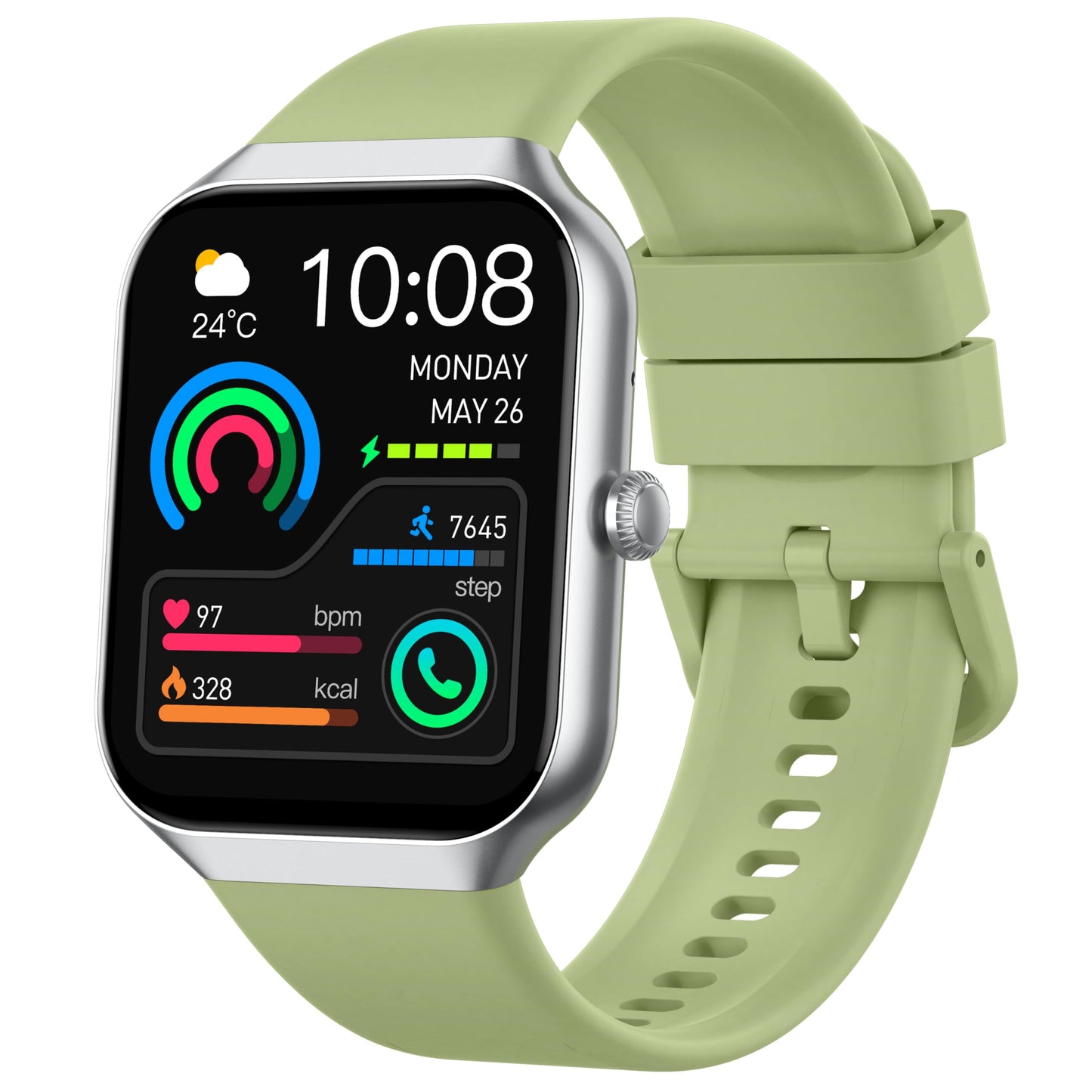 Smart Watch for Men Women Answer/Make Calls, 1.96" Fitness with Step Counter Heart Rate Sleep Monitor, Fitness Sports Activity Waterproof, Smartwatches for Android IOS
