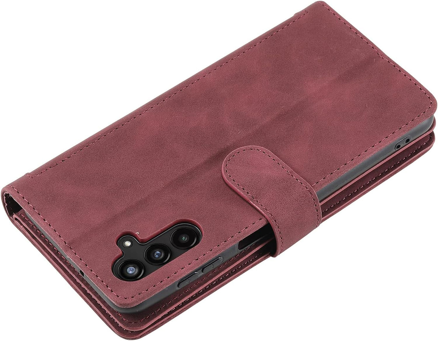 UEEBAI Wallet Case for Samsung Galaxy A15 – Retro PU Leather Flip Cover with 9 Card Slots, Zipper Pocket, Magnetic Closure, Kickstand & Wrist Strap, Shockproof Protective Case