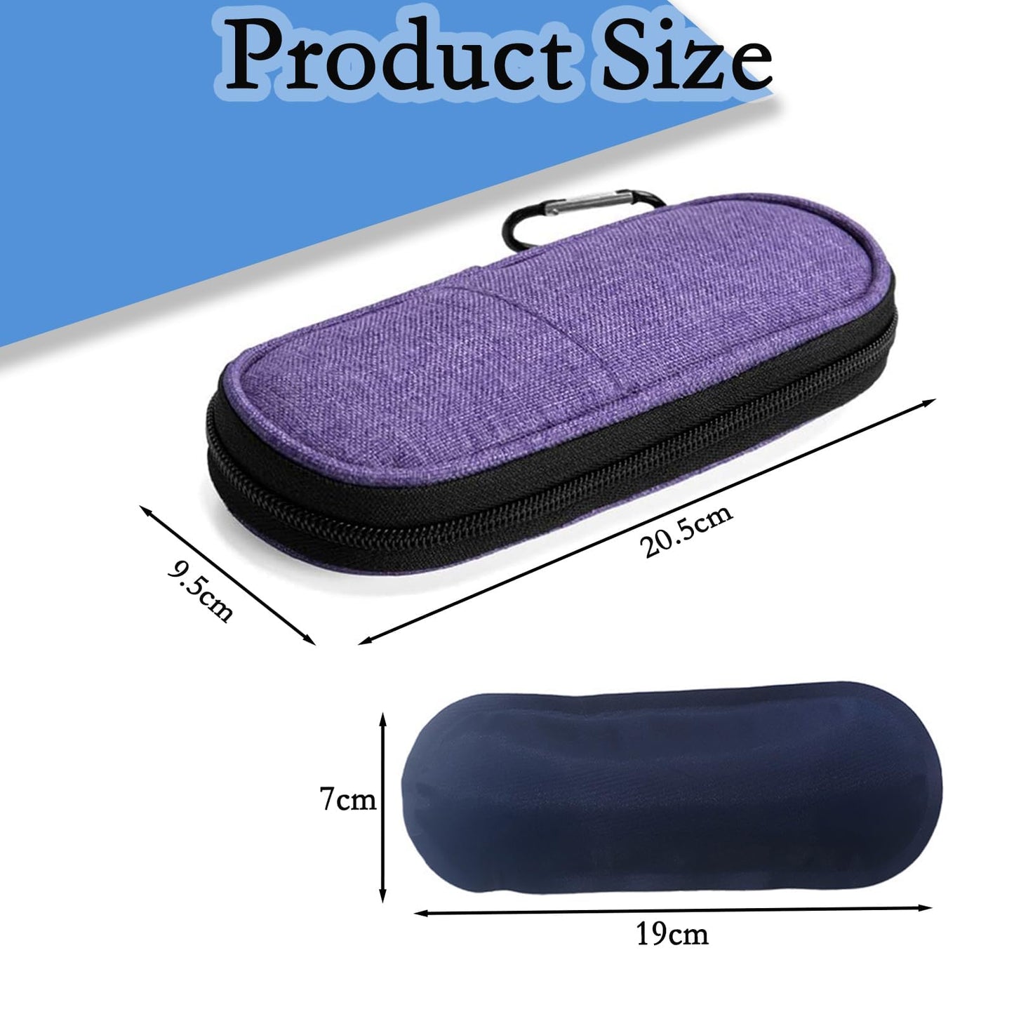 ARROMI Monjaro Insulin Cooler Travel Case – Diabetic Medicine Bag with 2 Ice Packs for Supplies (Blue)