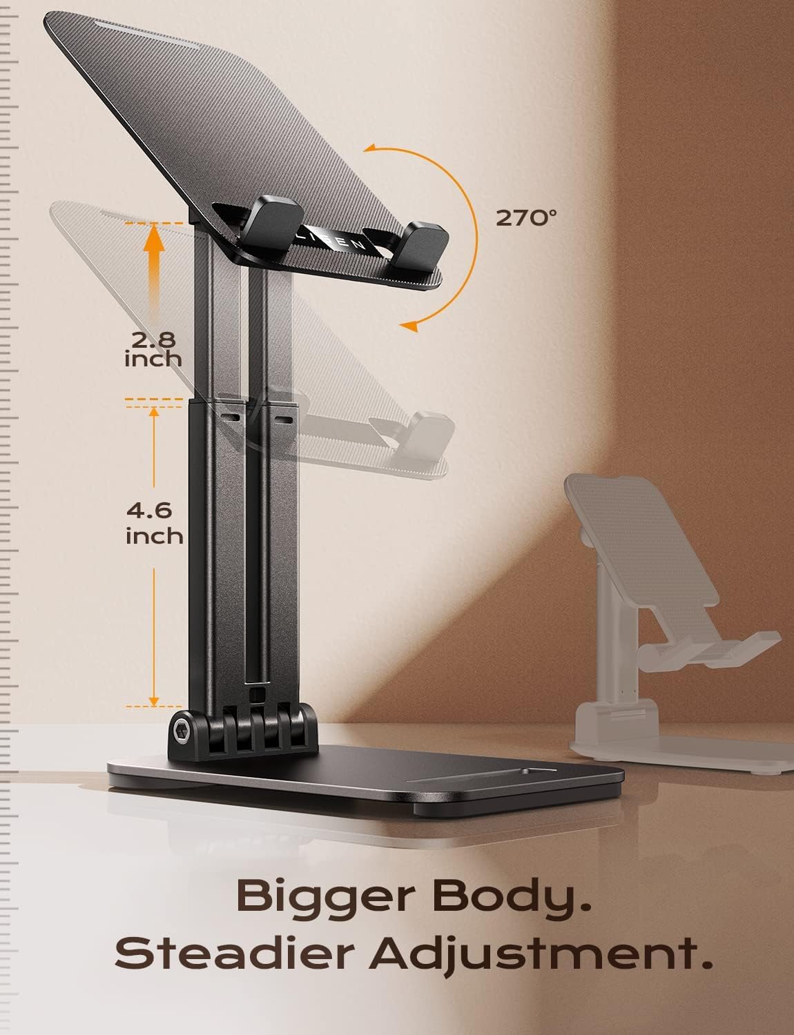 LISEN Adjustable iPad Stand Holder – Portable Tablet Stand for 4.7"-15.6" Devices, Perfect for Desk, Home & Office