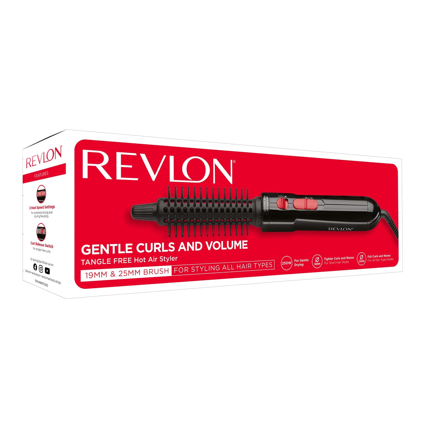 Revlon Hair Tools UK Tangle Free Hot Air Styler, Black