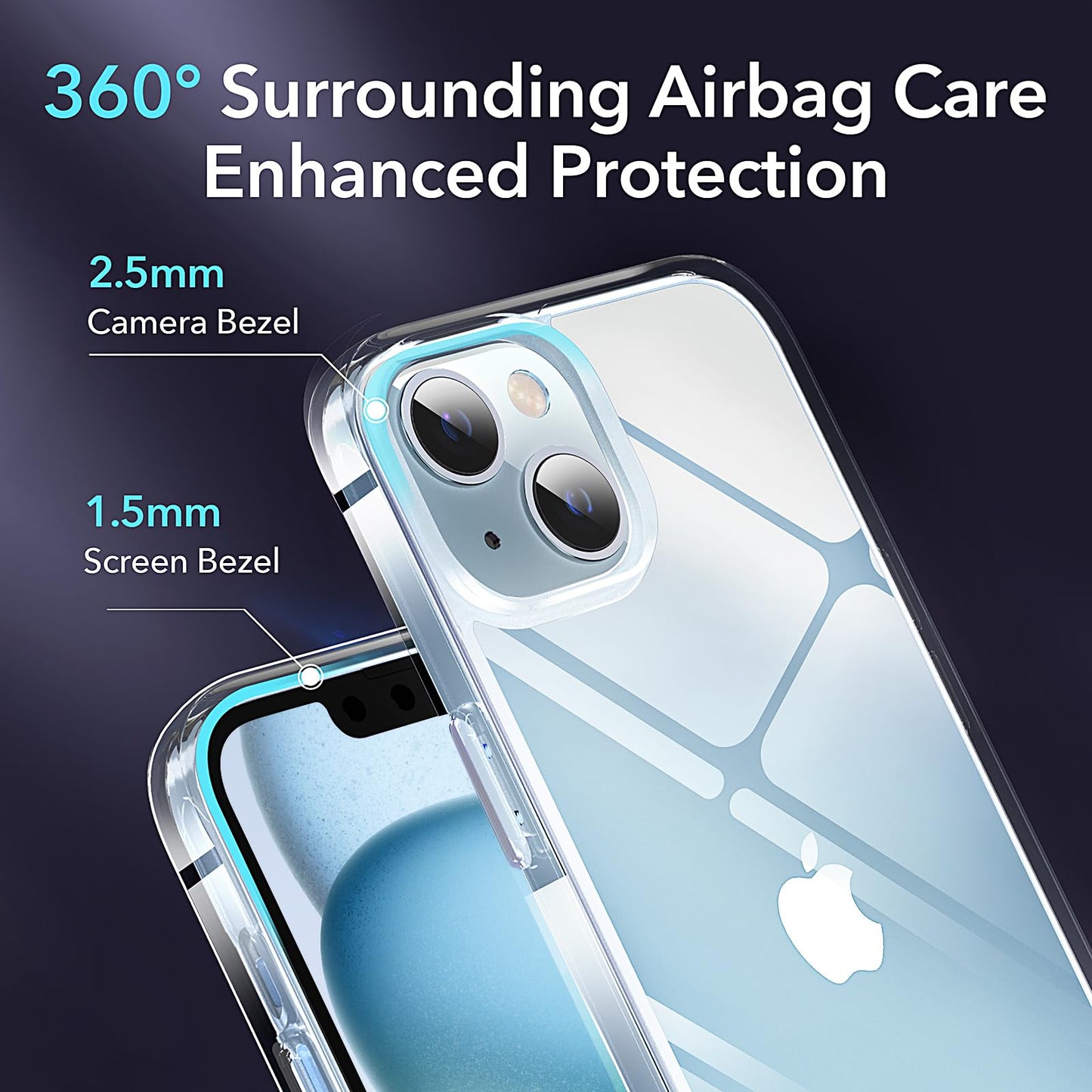 Vimiki Clear Designed for iPhone 15 Pro Max Case,Protective Bumper Hard PC Phone Cases, Thin Slim Fit Cover, Clear