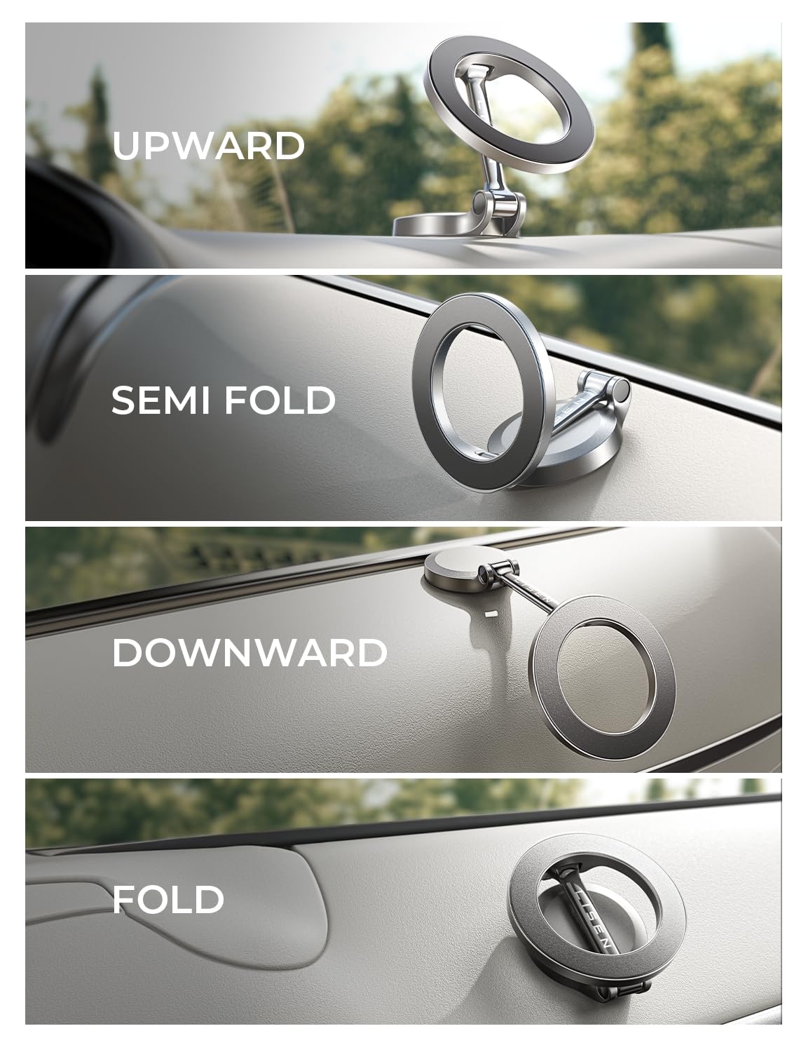 LISEN for Magsafe Car Mount 24 Permanent Magnets Magsafe Phone Holder for Cars Phone Car Mount for iPhone 16 Car Holder Car Accessories Fits iPhone 16 Pro Max 15 All Phones with Metal Ring
