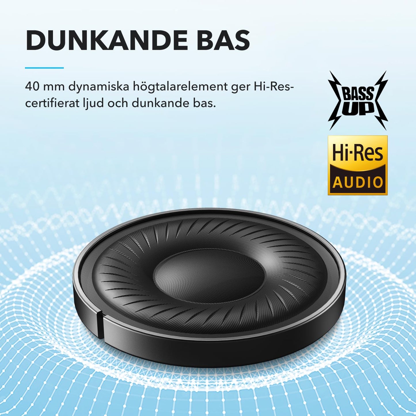 Soundcore by Anker Hybrid Active Noise Cancelling Wireless Over-Ear Headphones – Foldable Bluetooth with Hi-Res Audio, Powerful Bass & Customizable App Controls