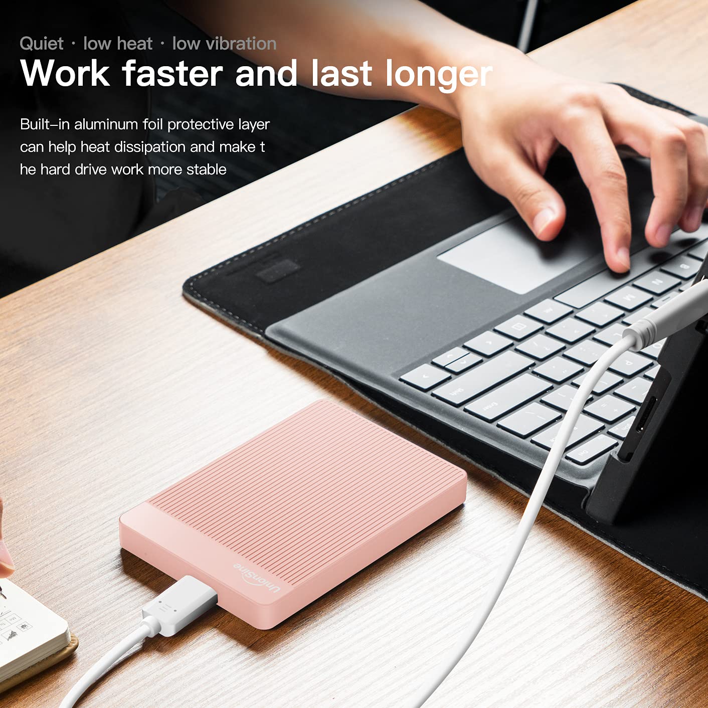UnionSine External Hard Drive 500GB Ultra Slim Portable USB 3.0 HDD StorageCompatible for PC,Mac, Laptop, Xbox, Xbox one