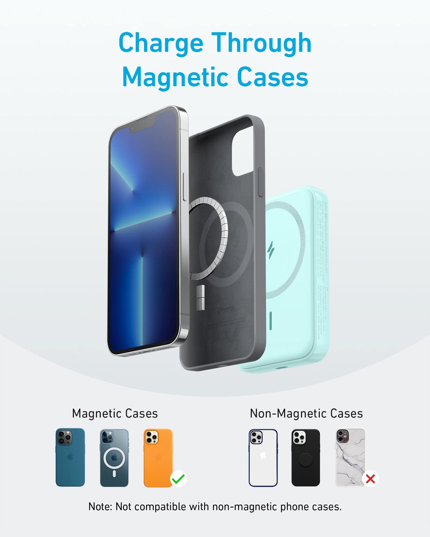 Anker Power Bank, 321 Magnetic Battery 5,000mAh Magnetic Wireless Portable Charger, Compatible with iPhone 15/15 Plus/15 Pro/15 Pro Max