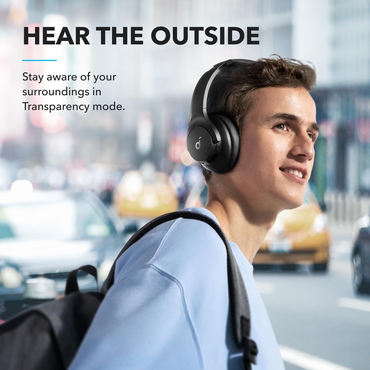 Soundcore by Anker Hybrid Active Noise Cancelling Wireless Over-Ear Headphones – Foldable Bluetooth with Hi-Res Audio, Powerful Bass & Customizable App Controls