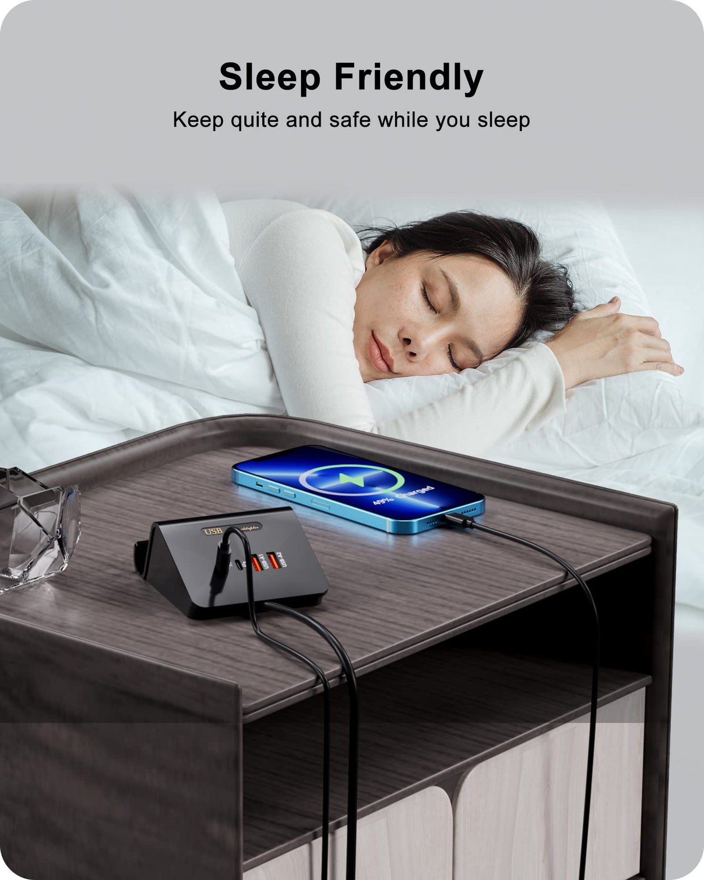 Qurzou USB Charging Station 25W USB Fast Charger Plug,Multi USB Wall Charger for iPhone 15/14/13/12,Samsung Galaxy S23/S22/S21,Android etc