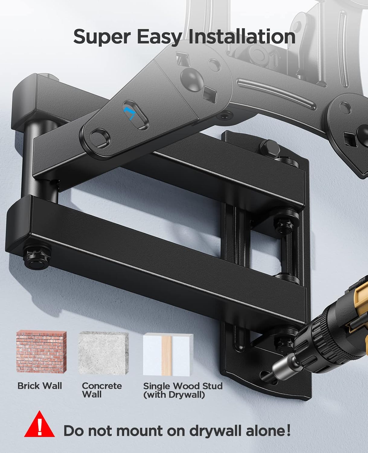 PERLESMITH TV Wall Bracket for 13-42 inch TVs, Swivels Tilts TV Wall Mount for Flat & Curved TV,VESA 75x75mm to 200x200mm up to 20kg