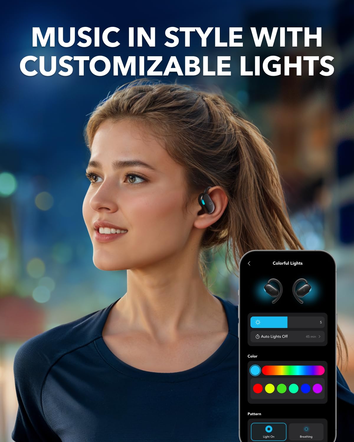 Soundcore V20i by Anker Open-Ear Headphones, Adjustable Ear Hooks, Ultra-Comfort, Snug Fit, Powerful Sound, Clear Calls,Bluetooth
