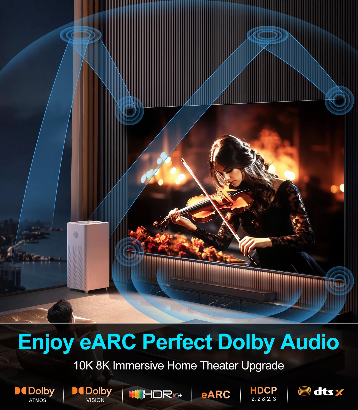 Sniokco 10K 8K HDMI 2.1 Cable 2M, Certified 48Gbps Ultra High Speed HDMI® Cable 0.01ms 4K 240Hz 165Hz 120Hz 8K 60Hz eARC Netflix HDCP 2.3 2.2 DTS:X HDR10+ TV Monitor Projector Roku Sky-Q PS5 X-box