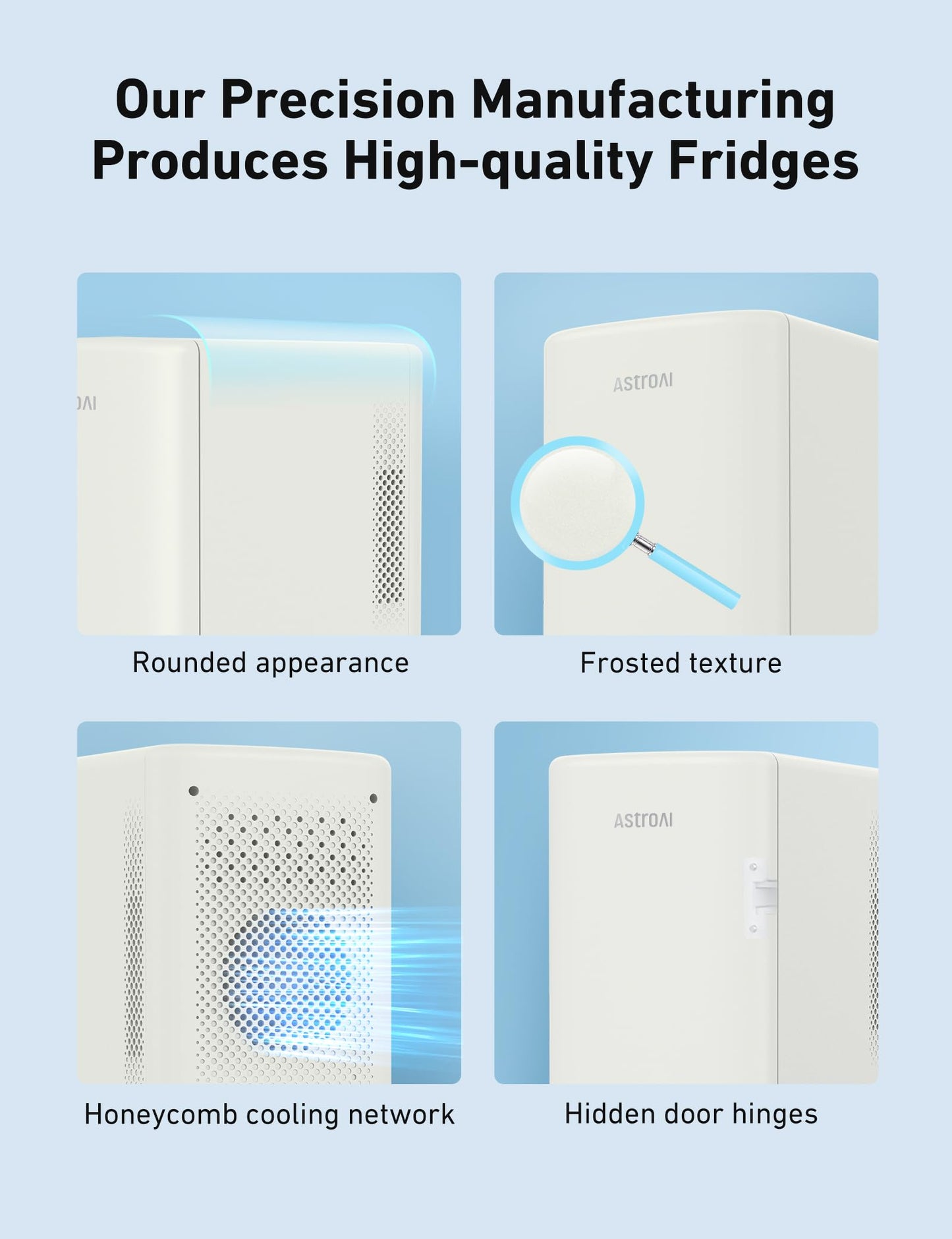 AstroAI 6L Mini Fridge – Portable Cooler & Warmer for Skincare, Drinks, Car, Bedroom & Travel (Deep Black)