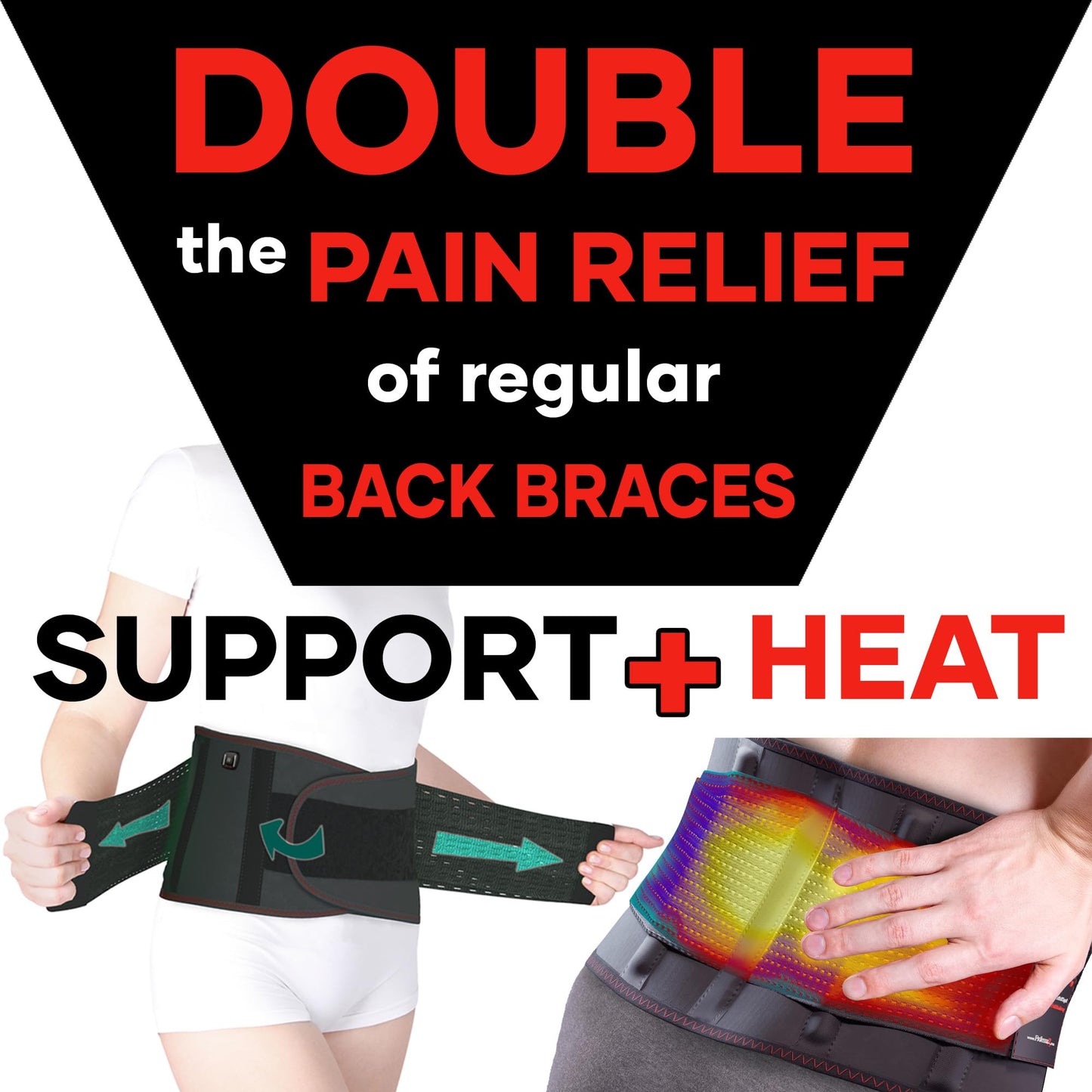 MEDiBrace Back Support Belt Back Brace for Lower Lumbar Pain Relief for Men and Women - Medical Grade Orthopaedic Waist Compression for Sciatica Nerve, Scoliosis