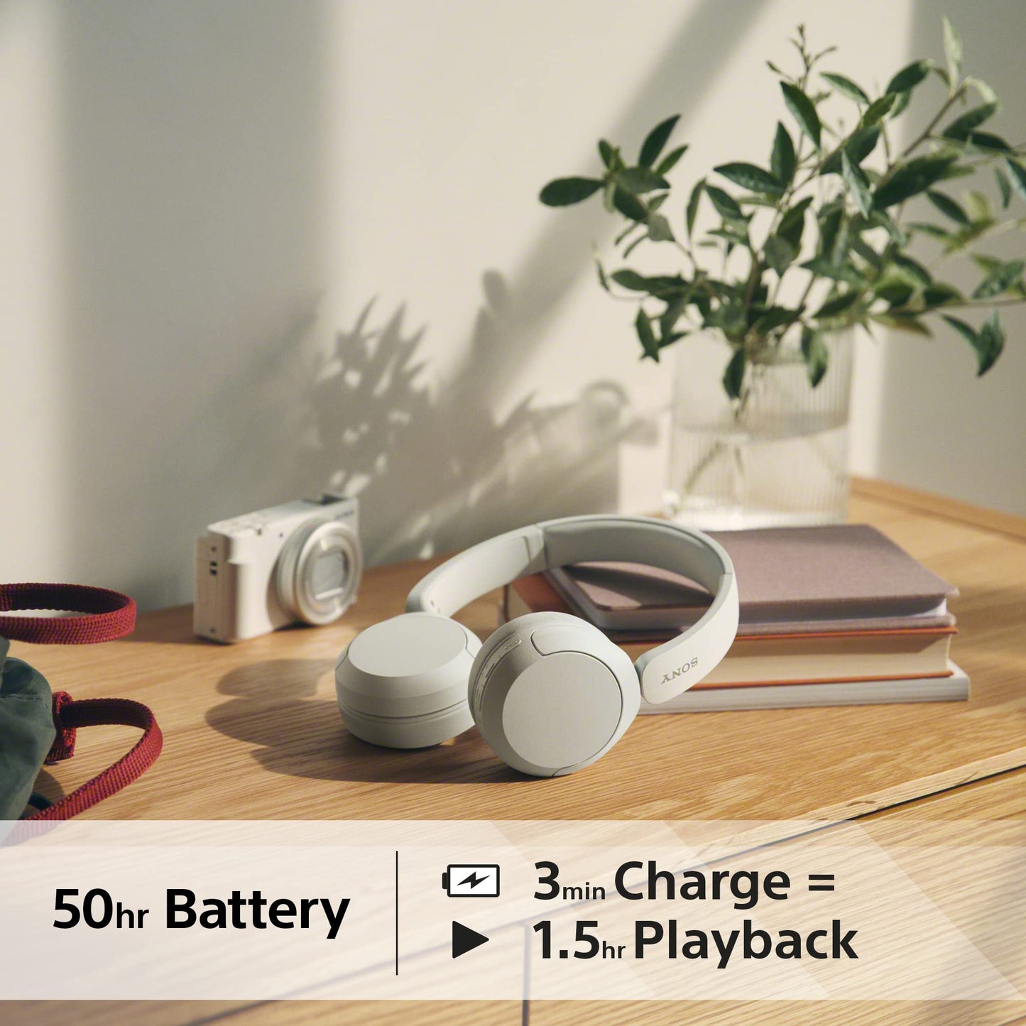 Sony Wireless Bluetooth Headphones - up to 50 Hours Battery Life with Quick Charge, On-ear style